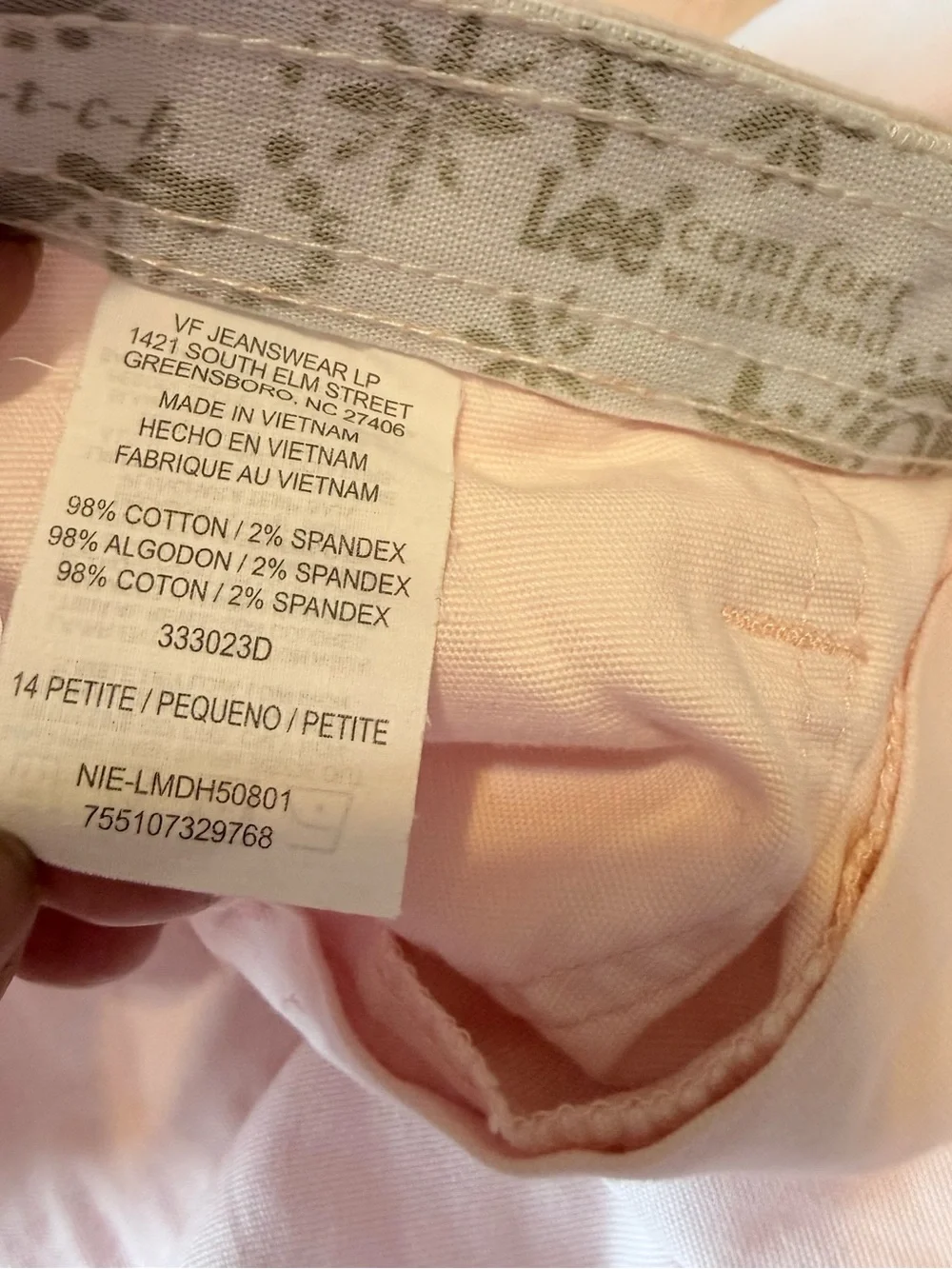 Lee Pale Pink Cargo Capris